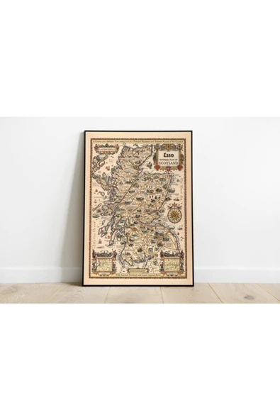 Pegziz Iskoçya 1931 Haritası Sanatsal Duvar Dekorasyon Poster 60x90cm. ürün görseli 1