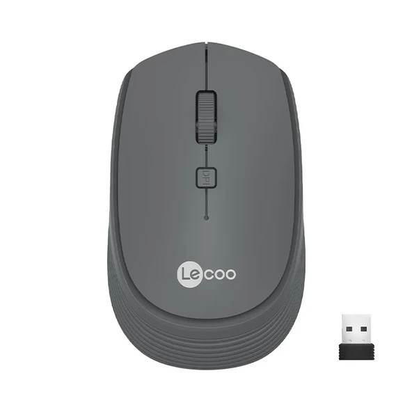 Lecoo WS202 Kablosuz 1200DPI 4 Tuşlu Optik Mouse Gri ürün görseli 1
