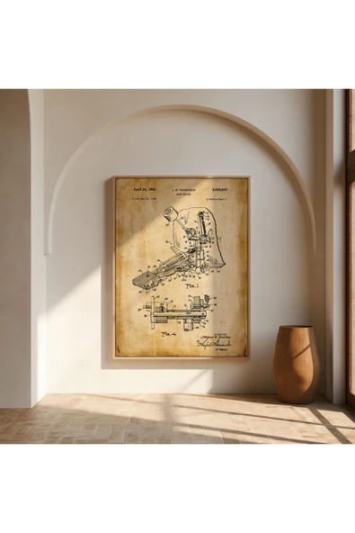 Pegziz Dekoratif Sanatsal Kick Pedal Patent Posteri 60x90cm. ürün görseli 1