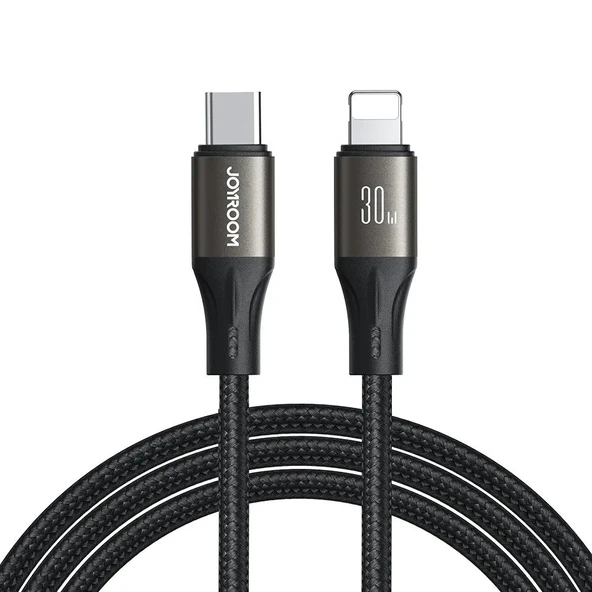 JOYROOM S-A25 30W TYPE C-LIGHTNING CABLE 1.2M BLCK ürün görseli 1