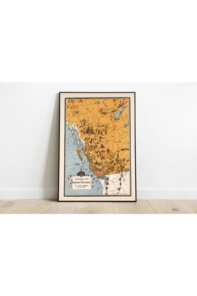 Pegziz Kanada Biritish Columbia 1929 Haritası Sanatsal Duvar Dekorasyon Poster 60x90cm. ürün görseli 1