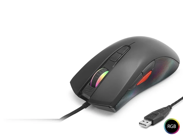 G802 Mouse 7200 Dpi 8 Tuş 1000 Hz Rgb - Siyah ürün görseli 1