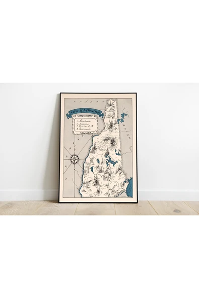 Pegziz New Hampshire 1931 Haritası Sanatsal Duvar Dekorasyon Poster 60x90cm. ürün görseli 1