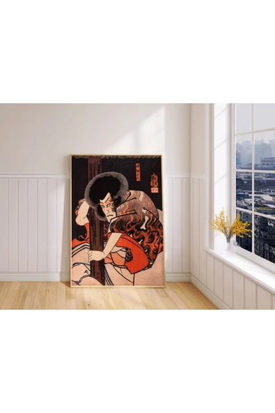 Pegziz Japon Gravür Sanatı Dekoratif Poster 60x90cm. ürün görseli 1