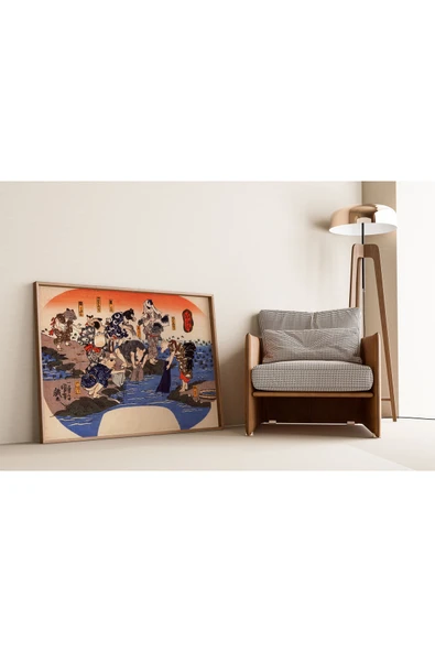 Pegziz Japon Gravür Sanatı Dekoratif Poster 60x90cm. ürün görseli 1