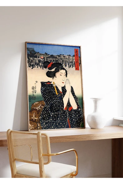 Pegziz Japon Gravür Sanatı Dekoratif Poster 60x90cm. ürün görseli 1
