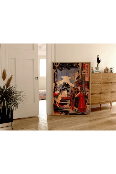 Pegziz Japon Gravür Sanatı Dekoratif Poster 60x90cm. ürün görseli 1
