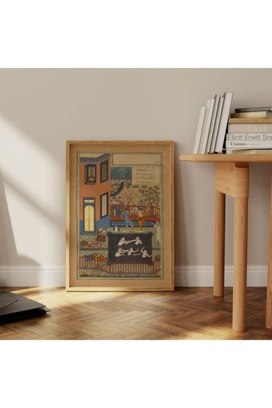 Pegziz Nizami Ganjavi Minyatür Çizim Sanatı Dekoratif Poster 60x90cm. ürün görseli 1