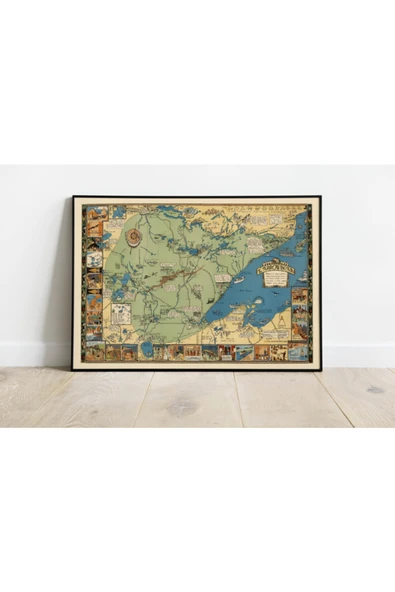 Pegziz Minnesota 1965 Haritası Sanatsal Duvar Dekorasyon Poster 60x90cm. ürün görseli 1