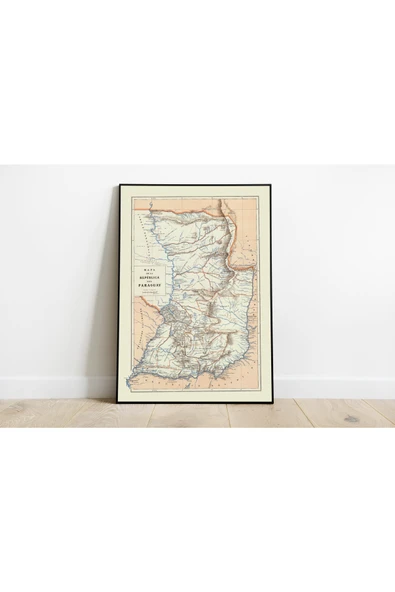 Pegziz Paraguay 1888 Haritası Sanatsal Duvar Dekorasyon Poster 60x90cm. ürün görseli 1