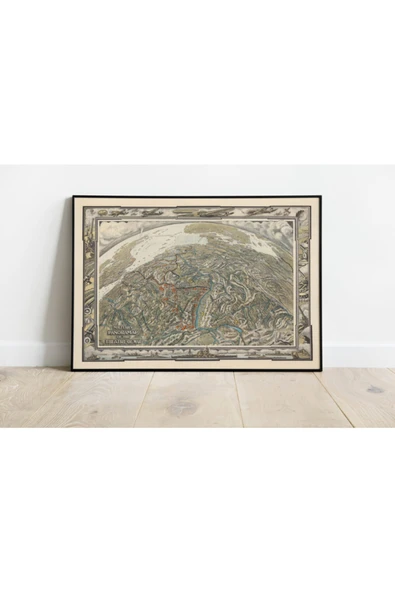 Pegziz 2. Dünya Savaşı Askeri Haritası Sanatsal Duvar Dekorasyon Poster 60x90cm. ürün görseli 1
