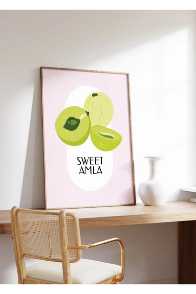 Pegziz Tropikal Amla Üzümü Sanatsal Poster 50x70 Cm ürün görseli 1