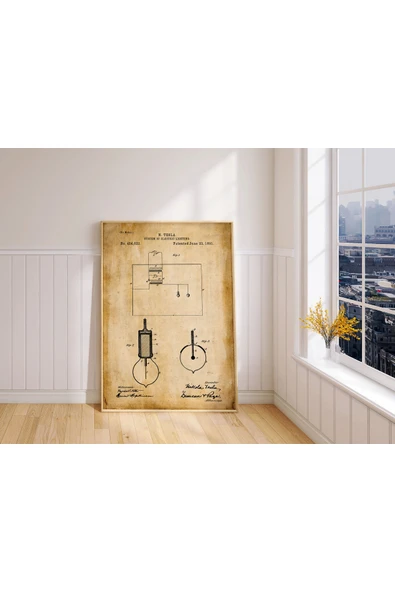 Pegziz Dekoratif Sanatsal Elektrik Devresi Patent Posteri 50x70cm. ürün görseli 1