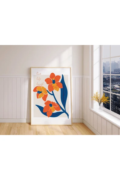 Pegziz Sanatsal Çiçek Duvar Dekor Posteri 60x90cm. ürün görseli 1