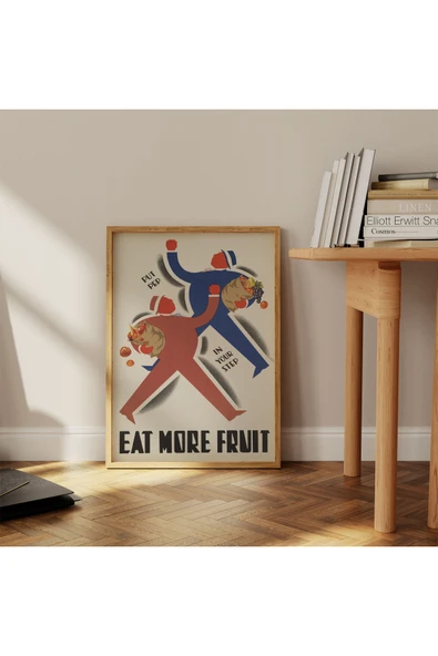 Pegziz Daha Çok Meyve Yemek Temalı Sağlıklı Beslenme Poster 50x70cm. ürün görseli 1