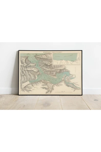 Pegziz Ispanya Pasaia Eski Şehir Haritası Sanatsal Duvar Dekorasyon Poster 60x90cm. ürün görseli 1