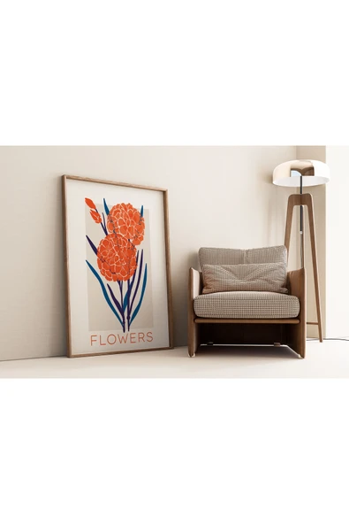 Pegziz Sanatsal Çiçek Duvar Dekor Posteri 60x90cm. ürün görseli 1