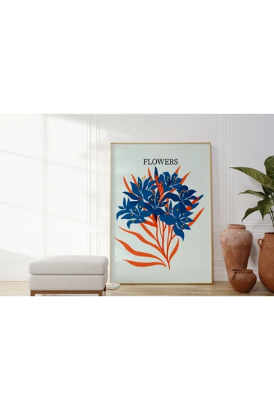 Pegziz Sanatsal Çiçek Duvar Dekor Posteri 60x90cm. ürün görseli 1