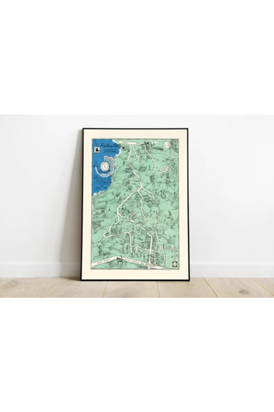 Pegziz Kaliforniya Rolling Hills Haritası Sanatsal Duvar Dekorasyon Poster 60x90cm. ürün görseli 1
