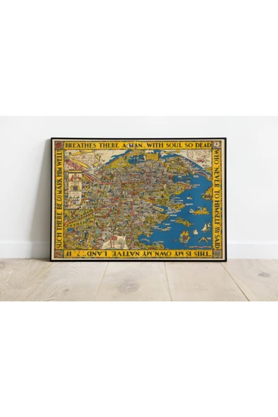 Pegziz Avustralya Sidney Eski Şehir Planı Haritası Sanatsal Duvar Dekorasyon Poster 60x90cm. ürün görseli 1