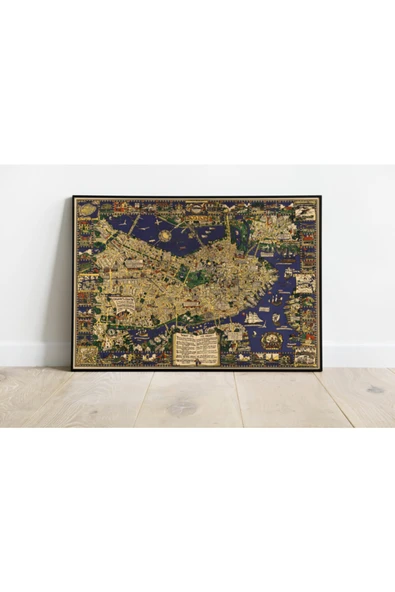 Pegziz Boston 1929 Haritası Sanatsal Duvar Dekorasyon Poster 60x90cm. ürün görseli 1
