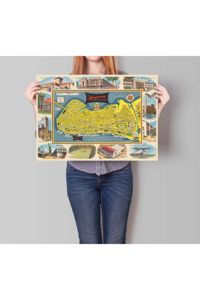Pegziz Nijerya Lagos Şehir Planı Haritası Sanatsal Duvar Dekorasyon Poster 60x90cm. ürün görseli 1
