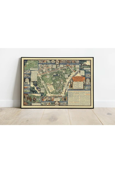 Pegziz Boston Beacon Hill 1930 Haritası Sanatsal Duvar Dekorasyon Poster 60x90cm. ürün görseli 1