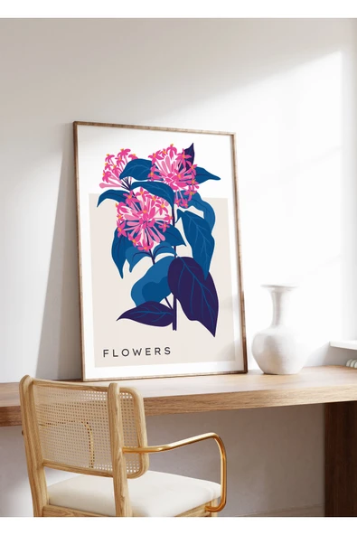Pegziz Sanatsal Çiçek Duvar Dekor Posteri 60x90cm. ürün görseli 1