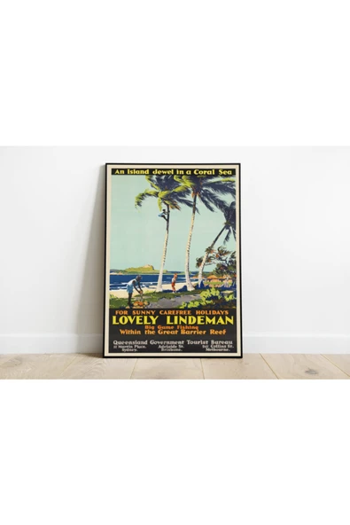 Pegziz Avustralya Vintage Sanatsal Poster 60x90cm. ürün görseli 1