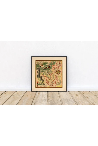Pegziz Çin 1931 Haritası Sanatsal Duvar Dekorasyon Poster 60x60cm. ürün görseli 1