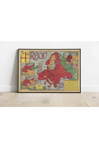 Pegziz Almanya Haritası Sanatsal Duvar Dekorasyon Poster 60x90cm. ürün görseli 1