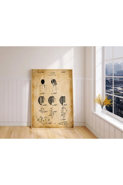 Pegziz Dekoratif Sanatsal Eskrim Maskesi Patent Posteri 50x70cm. ürün görseli 1