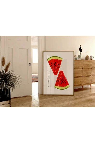 Pegziz Karpuz Meyvesi Sanatsal Poster 50x70 Cm ürün görseli 1
