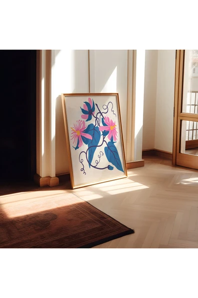 Pegziz Sanatsal Çiçek Duvar Dekor Posteri 60x90cm. ürün görseli 1