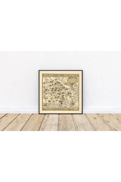 Pegziz New Forest Haritası Sanatsal Duvar Dekorasyon Poster 60x90cm. ürün görseli 1