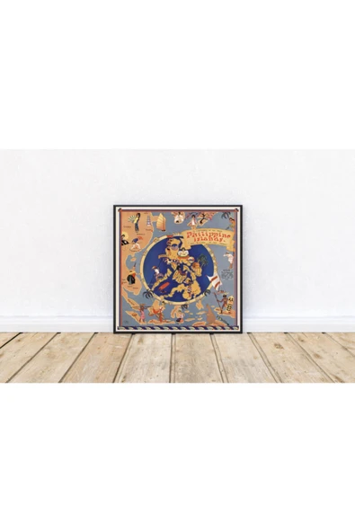 Pegziz Filipinler Haritası Sanatsal Duvar Dekorasyon Poster 60x90cm. ürün görseli 1