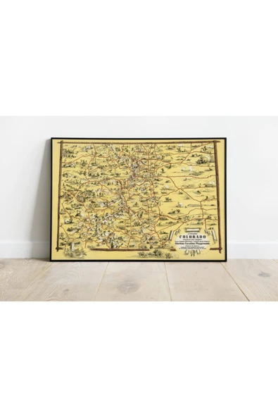 Pegziz Kolorado 1941 Haritası Sanatsal Duvar Dekorasyon Poster 60x90cm. ürün görseli 1