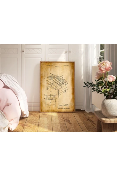 Pegziz Dekoratif Sanatsal Langırt Masası Patent Posteri 50x70cm. ürün görseli 1