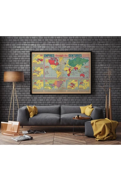 Pegziz Dünya Imparatorluklar Tarihi Haritası Sanatsal Duvar Dekorasyon Poster 60x90cm. ürün görseli 1