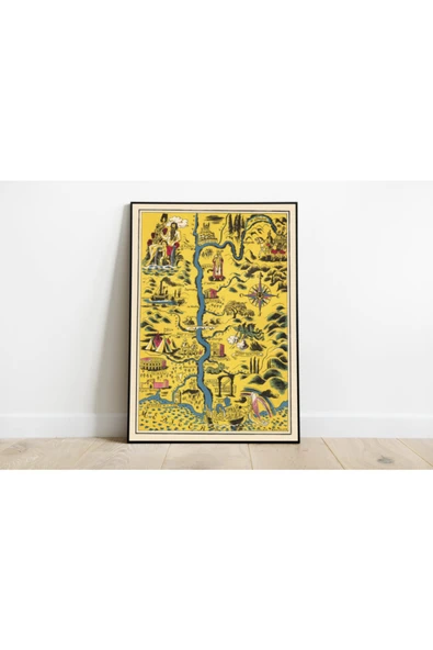 Pegziz Fransa Saint Mariens Bölgesi Haritası Sanatsal Duvar Dekorasyon Poster 60x90cm. ürün görseli 1