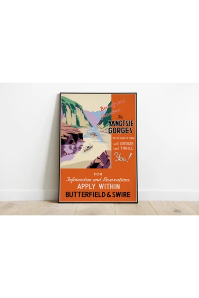 Pegziz Çin Vintage Sanatsal Poster 60x90cm. ürün görseli 1