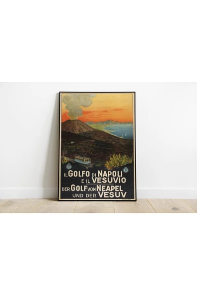 Pegziz Italya Napoli Vintage Sanatsal Poster 50x70cm. ürün görseli 1