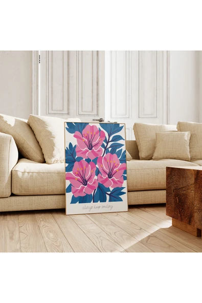 Pegziz Sanatsal Çiçek Duvar Dekor Posteri 60x90cm. ürün görseli 1