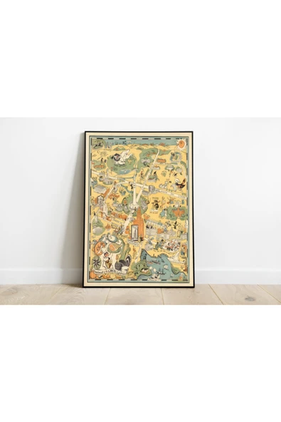 Pegziz Baltimore 1947 Haritası Sanatsal Duvar Dekorasyon Poster 60x90cm. ürün görseli 1