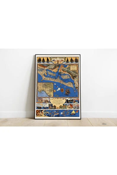 Pegziz Kaliforniya Balboa Yarımadası 1939 Haritası Sanatsal Duvar Dekorasyon Poster 60x90cm. ürün görseli 1