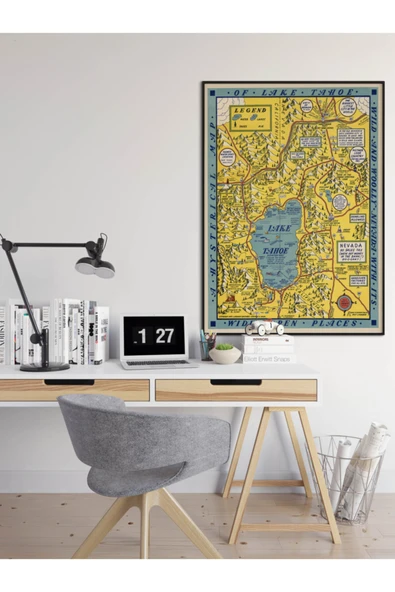 Pegziz Amerika Nevada Eyaleti 1947 Haritası Sanatsal Duvar Dekorasyon Poster 60x90cm. ürün görseli 1