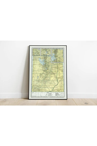 Pegziz Utah 1948 Haritası Sanatsal Duvar Dekorasyon Poster 60x90cm. ürün görseli 1