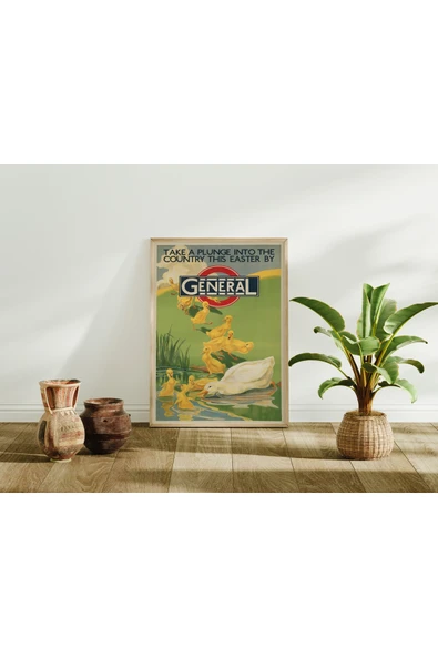 Pegziz Dekoratif Vintage Londra Metrosu Reklam Afişi Poster 60x90cm. ürün görseli 1