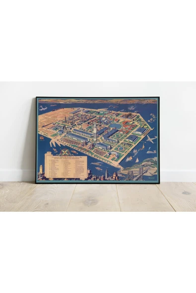 Pegziz San Francisco 1939 Haritası Sanatsal Duvar Dekorasyon Poster 60x90cm. ürün görseli 1