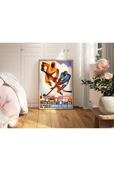 Pegziz Buz Hokeyi Turnuvası Sanatsal Reklam Afişi Poster 50x70cm. ürün görseli 1